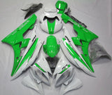 White and Green Fairing Kit for a 2006 & 2007 Yamaha YZF-R6 motorcycle