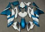 White, Blue and Silver Fairing Kit for a 2008, 2009, 2010, 2011, 2012, 2013, 2014, 2015 & 2016 Yamaha YZF-R6 motorcycle