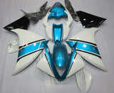 White, Light Blue and Black Fairing Kit for a 2009, 2010 & 2011 Yamaha YZF-R1 motorcycle