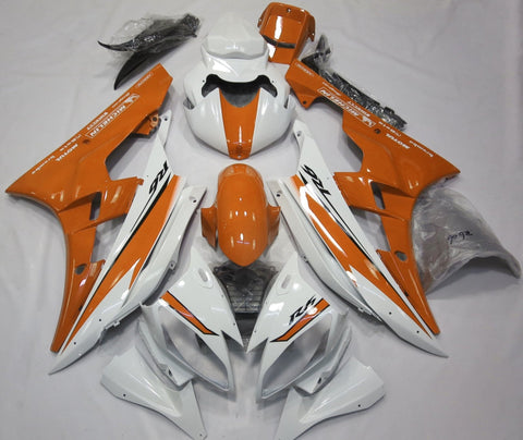 Yamaha YZF-R6 (2006-2007) White & Orange Fairings