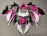 White, Pink and Black Fairing Kit for a 2013, 2014, 2015 & 2016 Triumph Daytona 675 motorcycle