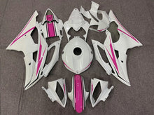 White, Pink and Black Fairing Kit for a 2008, 2009, 2010, 2011, 2012, 2013, 2014, 2015 & 2016 Yamaha YZF-R6 motorcycle