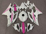 White, Pink and Black Fairing Kit for a 2008, 2009, 2010, 2011, 2012, 2013, 2014, 2015 & 2016 Yamaha YZF-R6 motorcycle
