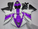 White, Purple, Silver and Matte Black Fairing Kit for a 2012, 2013 & 2014 Yamaha YZF-R1 motorcycle