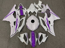 White, Purple and Black Fairing Kit for a 2008, 2009, 2010, 2011, 2012, 2013, 2014, 2015 & 2016 Yamaha YZF-R6 motorcycle