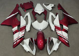 White, Candy Red and Silver Fairing Kit for a 2008, 2009, 2010, 2011, 2012, 2013, 2014, 2015 & 2016 Yamaha YZF-R6 motorcycle
