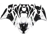 White and Black Fairing Kit for a 2009, 2010, 2011 & 2012 Kawasaki Ninja ZX-6R 636 motorcycle