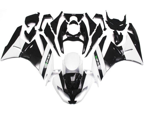 White and Black Fairing Kit for a 2009, 2010, 2011 & 2012 Kawasaki Ninja ZX-6R 636 motorcycle