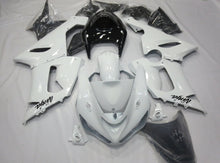 White and Black Fairing Kit for a 2005 & 2006 Kawasaki ZX-6R 636 motorcycle