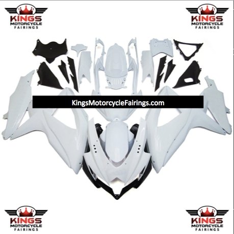 Gloss White Fairing Kit for a 2008, 2009, & 2010 Suzuki GSX-R600 motorcycle