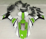 White, Green and Black Fairing Kit for a 2015, 2016, 2017, 2018 & 2019 Yamaha YZF-R1 motorcycle