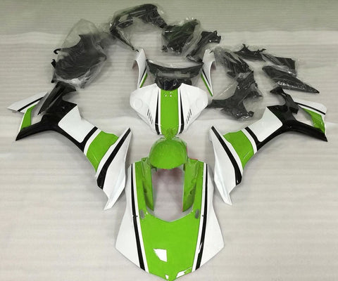 Yamaha YZF-R1 (2020-2023) White, Green & Black Fairings at KingsMotorcycleFairings.com