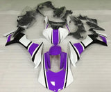 White, Purple and Black Fairing Kit for a 2015, 2016, 2017, 2018 & 2019 Yamaha YZF-R1 motorcycle