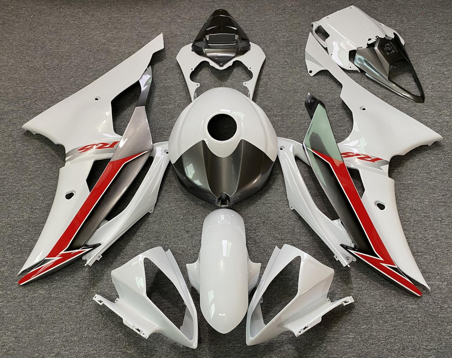 Yamaha YZF-R6 (2008-2016) White, Silver & Red Fairings