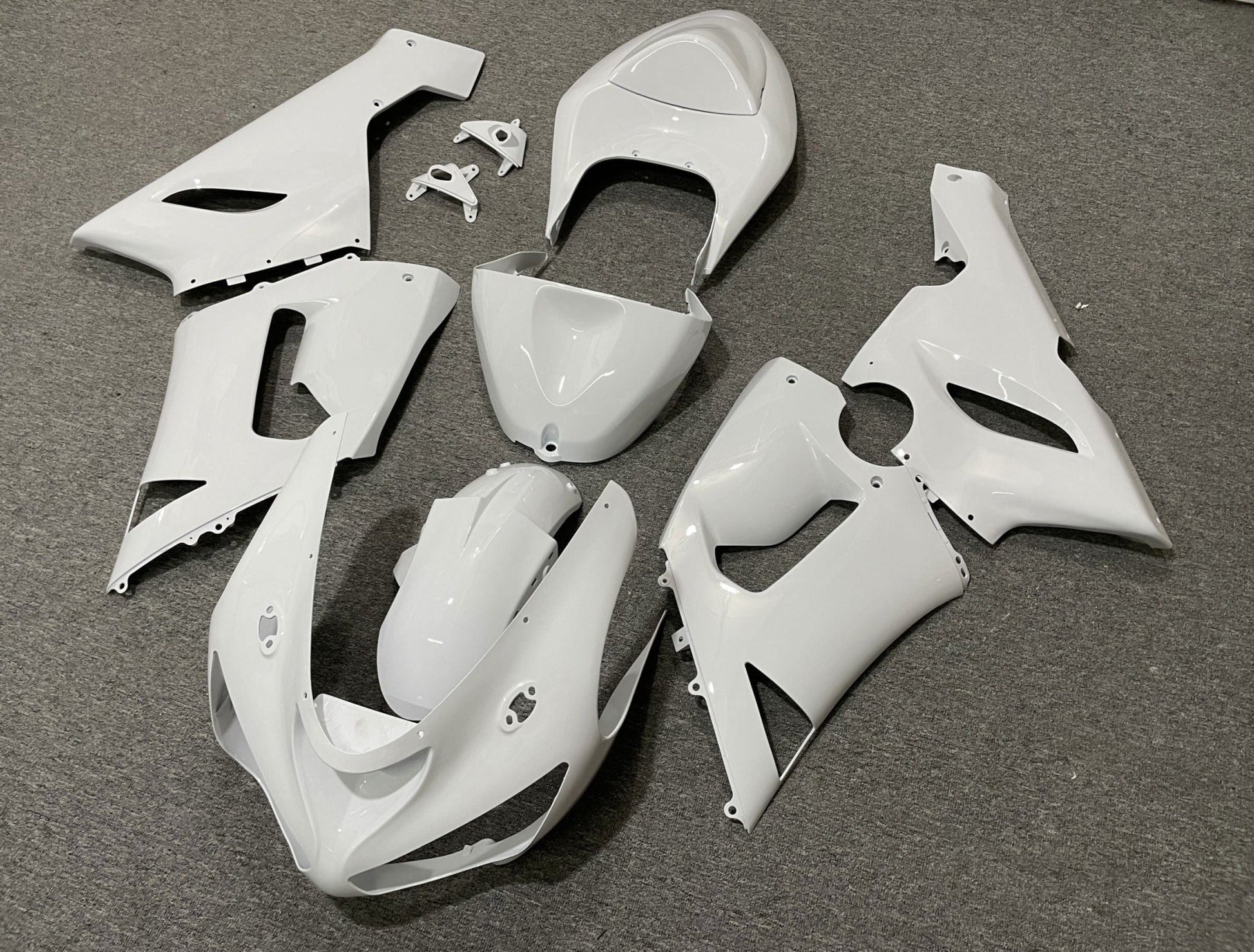 White Fairing Kit for a 2005 & 2006 Kawasaki ZX-6R 636 motorcycle