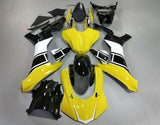 Yellow, Black and White Fairing Kit for a 2015, 2016, 2017, 2018 & 2019 Yamaha YZF-R1 motorcycle