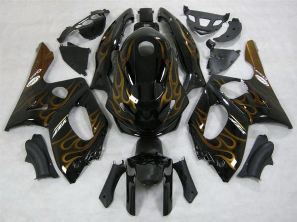 YAMAHA YZF600R (1998-2007) BLACK & DARK GOLD FLAME FAIRINGS