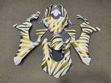 White and Gold Zebra Fairing Kit for a 2015, 2016, 2017, 2018 & 2019 Yamaha YZF-R1 motorcycle