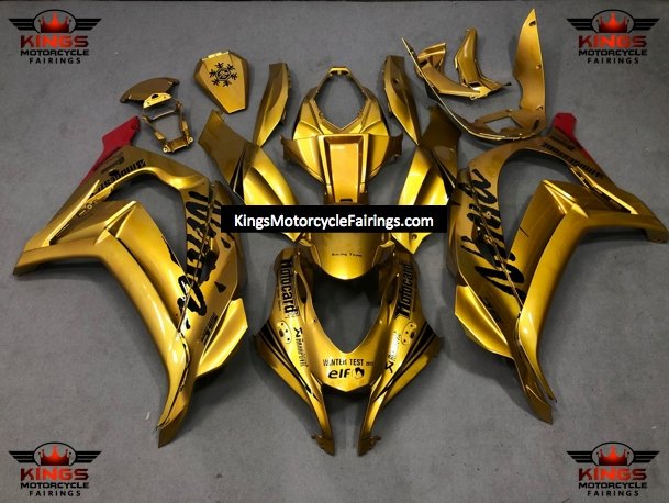 Fairing Kit for a Kawasaki Ninja ZX10R (2016-2020) Gold, Black & Red