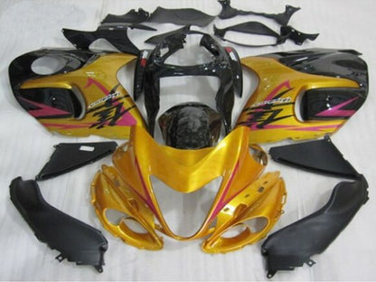 Gold, Black and Pink Fairing Kit for a 1999, 2000, 2001, 2002, 2003, 2004, 2005, 2006, & 2007 Suzuki GSX-R1300 Hayabusa motorcycle