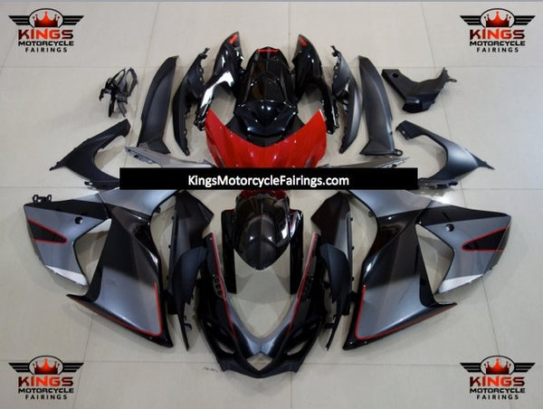 Suzuki GSXR600 (2011-2023) Gray, Black & Red Fairings at KingsMotorcycleFairings.com