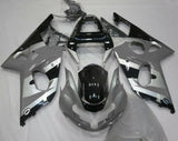 Gray, Silver and Black Fairing Kit for a 2000, 2001 & 2002 Suzuki GSX-R1000 motorcycle