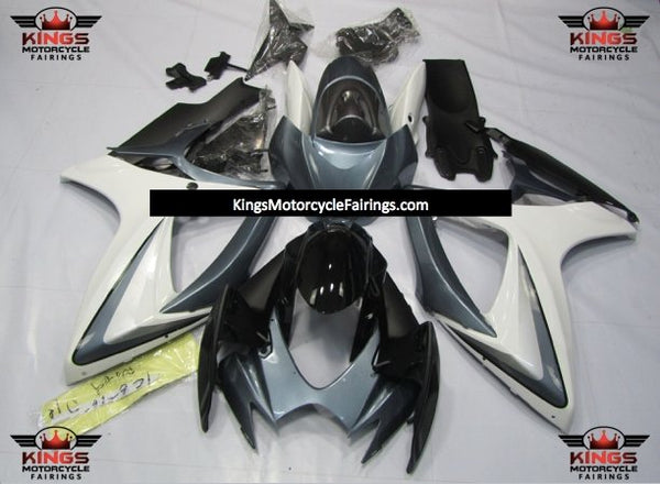 Suzuki GSXR600 (2006-2007) Gray, White & Black Fairings
