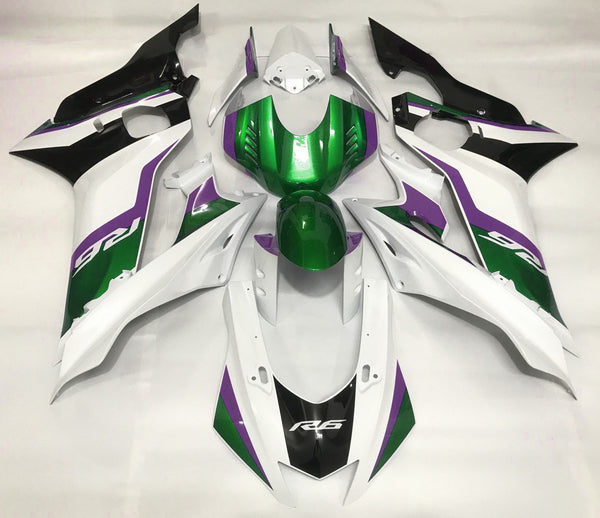 YAMAHA YZF-R6 (2017-2020) White, Green, Purple & Black Fairings