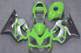 Green and Matte Silver Fairing Kit for a 2001, 2002, 2003 Honda CBR600F4i motorcycle
