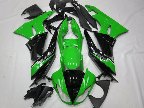 Fairing kit for a Kawasaki Ninja ZX6R 636 (2009-2012) Green, Black & White