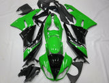 Green, Black and White Fairing Kit for a 2009, 2010, 2011 & 2012 Kawasaki Ninja ZX-6R 636 motorcycle