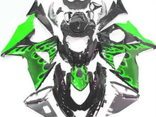 Suzuki GSXR1000 (2009-2016) Black & Green Flame Fairings