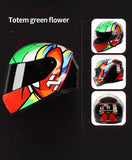 Green Multi Color Totem HNJ Full-Face Motorcycle Helmet is brought to you by KingsMotorcycleFairings.com