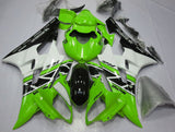 Green, White and Black Fairing Kit for a 2006 & 2007 Yamaha YZF-R6 motorcycle