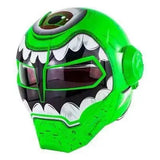 Green One Eye Monster Iron Man Full Face Modular Motorcycle Helmet is brought to you by KingsMotorcycleFairings.com