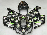 Black and Green Star Fairing Kit for a 2005 & 2006 Kawasaki ZX-6R 636 motorcycle