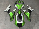 Green, White and Faux Carbon Fiber Fairing Kit for a 2015, 2016, 2017, 2018 & 2019 Yamaha YZF-R1 motorcycle