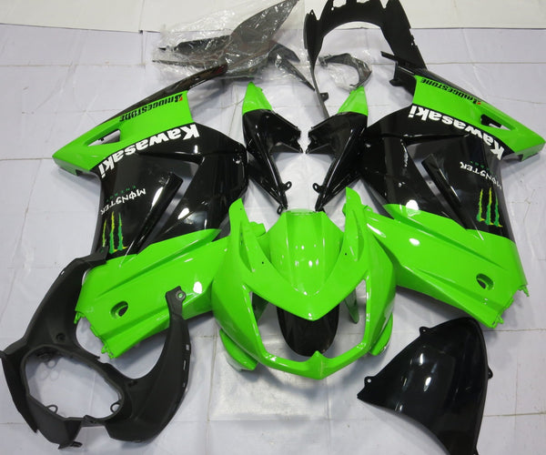 Kawasaki Ninja 250R (2008-2013) Green & Black Monster Fairings