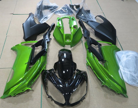 Green and Black fairing kit for Kawasaki ER6F 2012, 2013, 2014 motorcycles