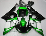 Green, Black, White and Silver Fairing Kit for a 1998, 1999, 2000, 2001 & 2002 Yamaha YZF-R6 motorcycle