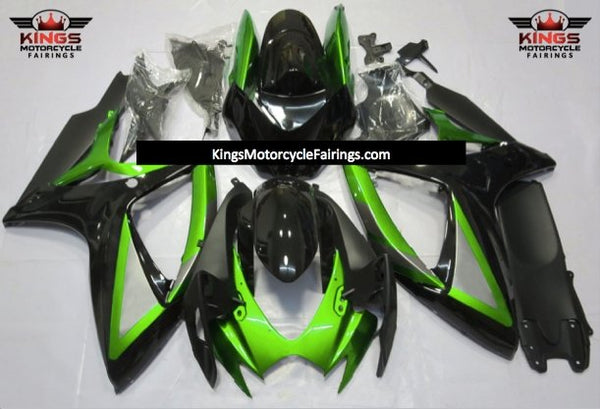 Suzuki GSXR600 (2006-2007) Green, Black & Gray Fairings