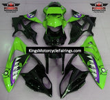 Green, Black and Purple Shark Fairing Kit for a 2009, 2010, 2011, 2012, 2013 and 2014 BMW S1000RR motorcycle