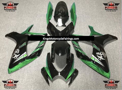 Suzuki GSXR750 (2006-2007) Green, Black & Silver Marine Fairings