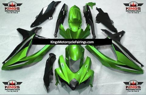 Suzuki GSXR600 (2008-2010) Green, Black & Silver Fairings