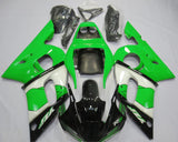Green, Black and White Fairing Kit for a 1998, 1999, 2000, 2001 & 2002 Yamaha YZF-R6 motorcycle