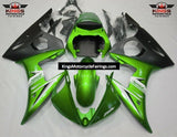 Yamaha YZF-R6 (2005) Green, Matte Black, White & Silver Fairings