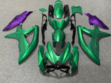 Green, Purple and Black Fairing Kit for a 2008, 2009, & 2010 Suzuki GSX-R600 motorcycle