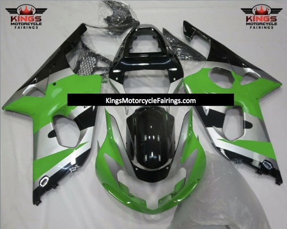 Suzuki GSXR1000 (2000-2002) Green, Silver & Black Fairings