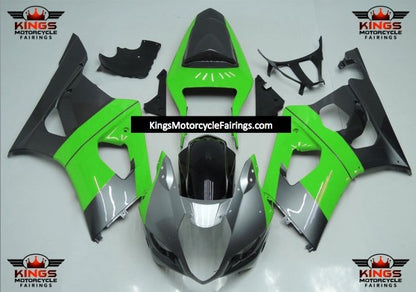 Suzuki GSXR1000 (2003-2004) Green, Silver & Black Fairings