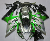 Green, Silver and Black Fairing Kit for a 2005 & 2006 Suzuki GSX-R1000 motorcycle